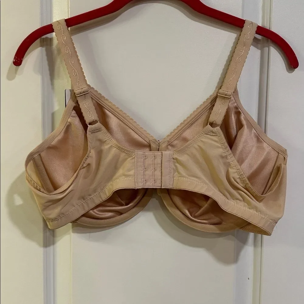 Wacoal Full Figure Simple Shaping Minimizer Bra Underwire 857109 Sand NEW 44D